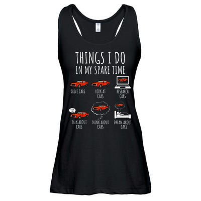 Things I Do In My Spare Time Funny Car Enthusiast Car Lover Ladies Essential Flowy Tank