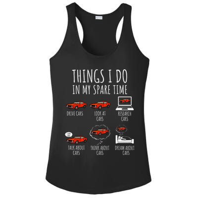 Things I Do In My Spare Time Funny Car Enthusiast Car Lover Ladies PosiCharge Competitor Racerback Tank