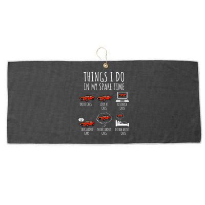 Things I Do In My Spare Time Funny Car Enthusiast Car Lover Large Microfiber Waffle Golf Towel
