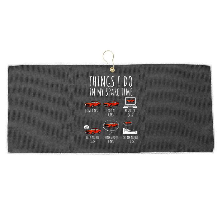 Things I Do In My Spare Time Funny Car Enthusiast Car Lover Large Microfiber Waffle Golf Towel