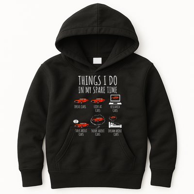 Things I Do In My Spare Time Funny Car Enthusiast Car Lover Kids Hoodie