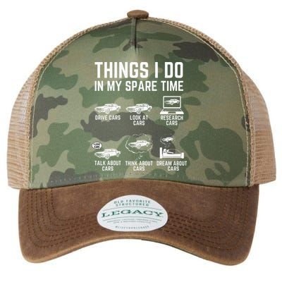Things I Do In My Spare Time Funny Car Guy Car Enthusiast Legacy Tie Dye Trucker Hat