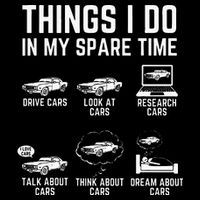 Things I Do In My Spare Time Funny Car Guy Car Enthusiast Drawstring Bag