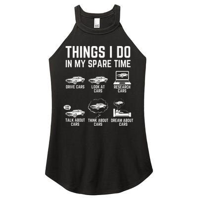 Things I Do In My Spare Time Funny Car Guy Car Enthusiast Women's Perfect Tri Rocker Tank