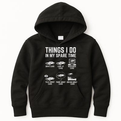 Things I Do In My Spare Time Funny Car Guy Car Enthusiast Kids Hoodie