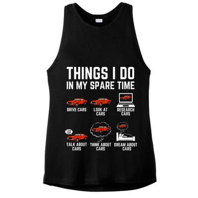 Things I Do In My Spare Time Funny Car Enthusiast Car Lover Ladies PosiCharge Tri-Blend Wicking Tank