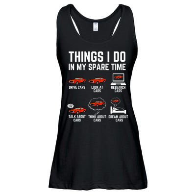 Things I Do In My Spare Time Funny Car Enthusiast Car Lover Ladies Essential Flowy Tank