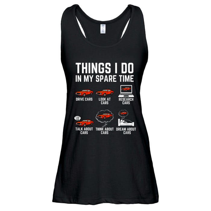 Things I Do In My Spare Time Funny Car Enthusiast Car Lover Ladies Essential Flowy Tank