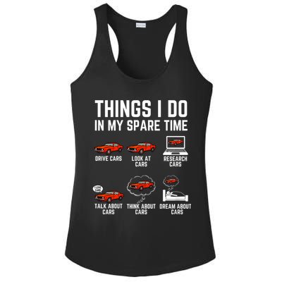 Things I Do In My Spare Time Funny Car Enthusiast Car Lover Ladies PosiCharge Competitor Racerback Tank