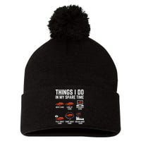 Things I Do In My Spare Time Funny Car Enthusiast Car Lover Pom Pom 12in Knit Beanie