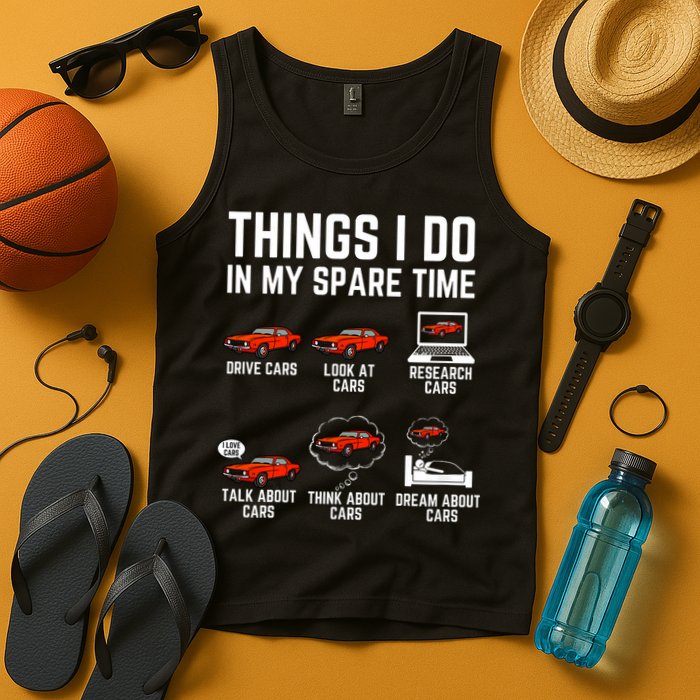 Things I Do In My Spare Time Funny Car Enthusiast Car Lover Tank Top