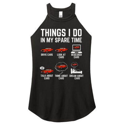 Things I Do In My Spare Time Funny Car Enthusiast Car Lover Women's Perfect Tri Rocker Tank