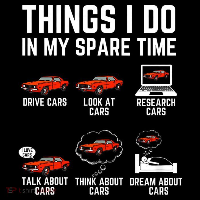 Things I Do In My Spare Time Funny Car Enthusiast Car Lover Women's V-Neck T-Shirt