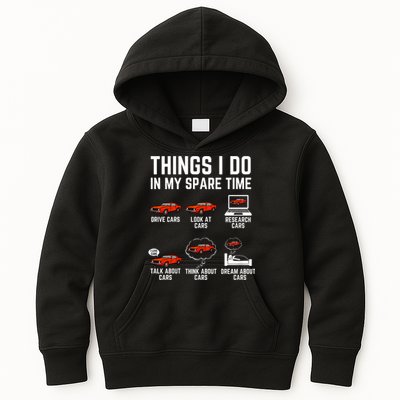 Things I Do In My Spare Time Funny Car Enthusiast Car Lover Kids Hoodie