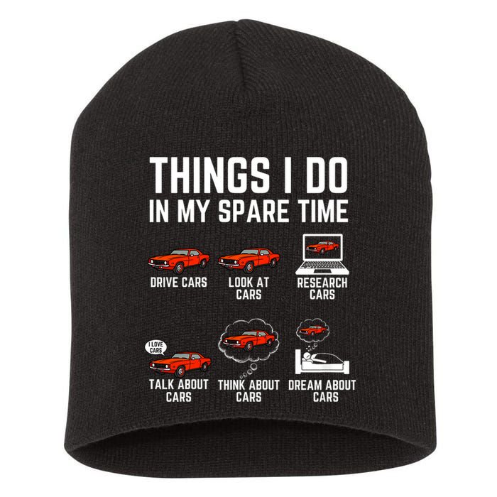 Things I Do In My Spare Time Funny Car Enthusiast Car Lover Short Acrylic Beanie