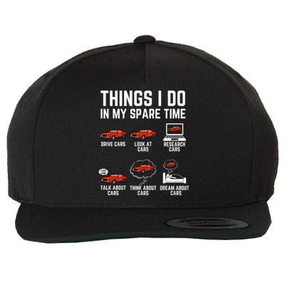 Things I Do In My Spare Time Funny Car Enthusiast Car Lover Wool Snapback Cap