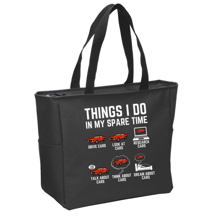 Things I Do In My Spare Time Funny Car Enthusiast Car Lover Zip Tote Bag