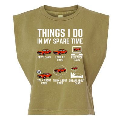 Things I Do In My Spare Time Funny Car Enthusiast Car Lover Garment-Dyed Women's Muscle Tee