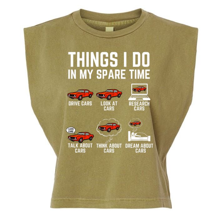 Things I Do In My Spare Time Funny Car Enthusiast Car Lover Garment-Dyed Women's Muscle Tee