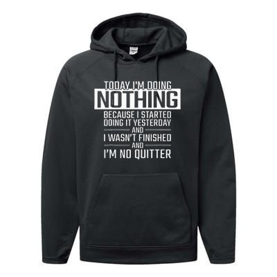 Today IM Doing Nothing Funny Lazy People Christmas Gift Performance Fleece Hoodie