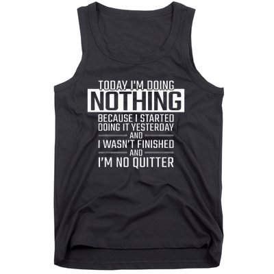 Today IM Doing Nothing Funny Lazy People Christmas Gift Tank Top