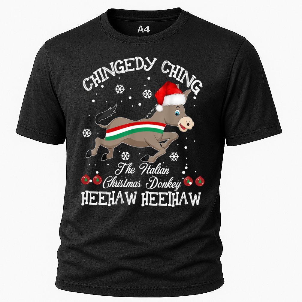 The Italian Donkey Christmas Chingedy Ching Dominick Donkey Xmas Cooling Performance Crew T-Shirt