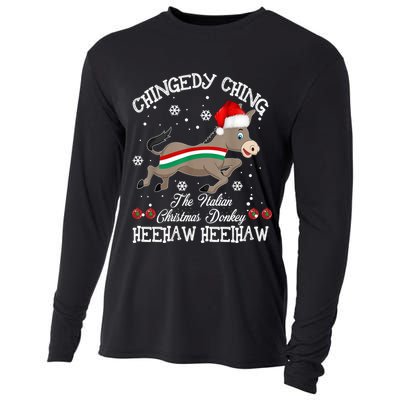 The Italian Donkey Christmas Chingedy Ching Dominick Donkey Xmas Cooling Performance Long Sleeve Crew