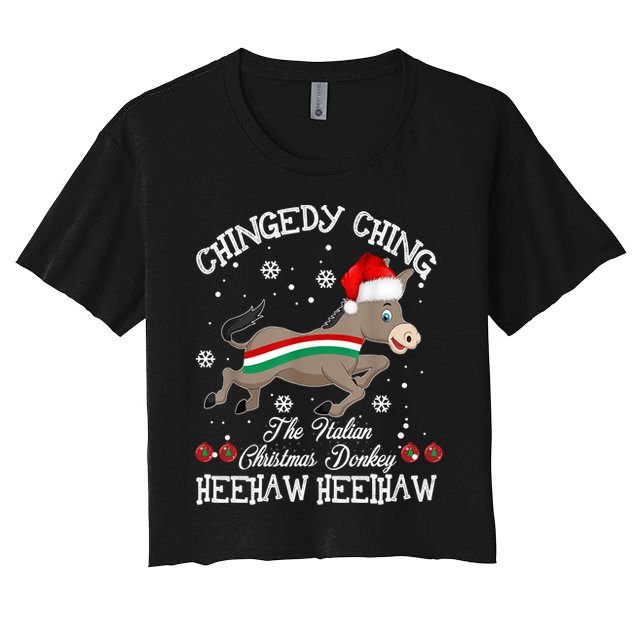 The Italian Donkey Christmas Chingedy Ching Dominick Donkey Xmas Crop Top