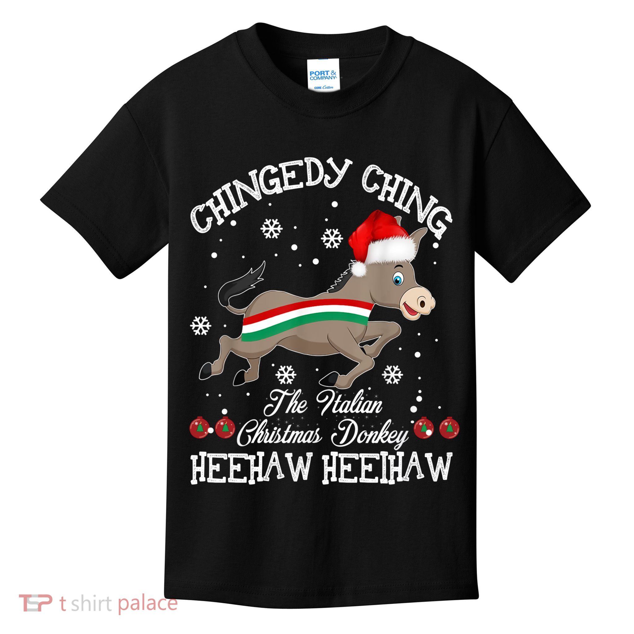 The Italian Donkey Christmas Chingedy Ching Dominick Donkey Xmas Kids T-Shirt