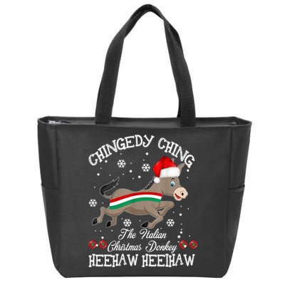 The Italian Donkey Christmas Chingedy Ching Dominick Donkey Xmas Zip Tote Bag