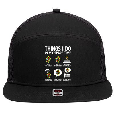 Things I Do In My Spare Time Cube Puzzle Speed Cubing 7 Panel Mesh Trucker Snapback Hat