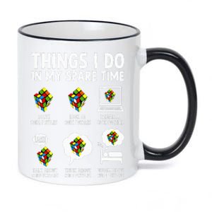 Things I Do In My Spare Time Cube Puzzle Speed Cubing 11oz Black Color Changing Mug