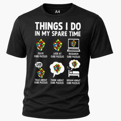 Things I Do In My Spare Time Cube Puzzle Speed Cubing Cooling Performance Crew T-Shirt