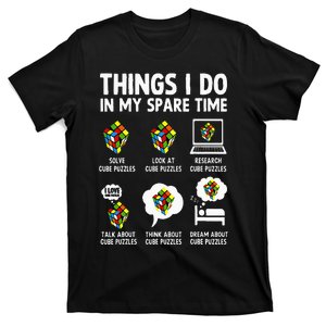 Things I Do In My Spare Time Cube Puzzle Speed Cubing T-Shirt