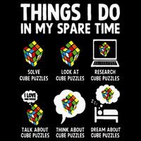Things I Do In My Spare Time Cube Puzzle Speed Cubing Button