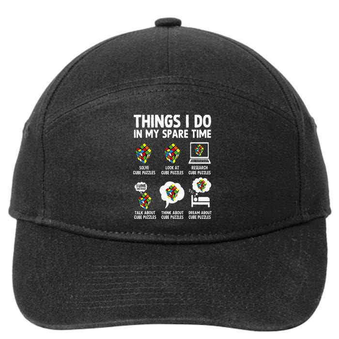 Things I Do In My Spare Time Cube Puzzle Speed Cubing 7-Panel Snapback Hat