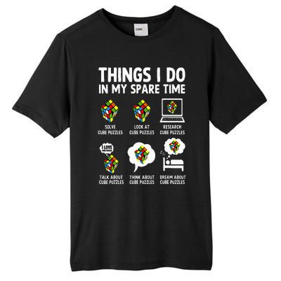 Things I Do In My Spare Time Cube Puzzle Speed Cubing Tall Fusion ChromaSoft Performance T-Shirt