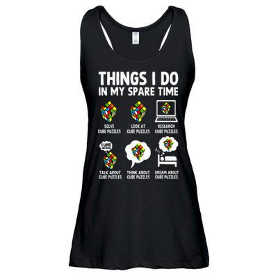 Things I Do In My Spare Time Cube Puzzle Speed Cubing Ladies Essential Flowy Tank