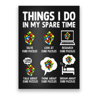 Things I Do In My Spare Time Cube Puzzle Speed Cubing Poster