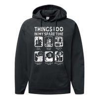 Things I Do In My Spare Time Chess Player Funny Chess Lover Performance Fleece Hoodie