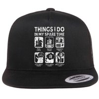 Things I Do In My Spare Time Chess Player Funny Chess Lover Flat Bill Trucker Hat