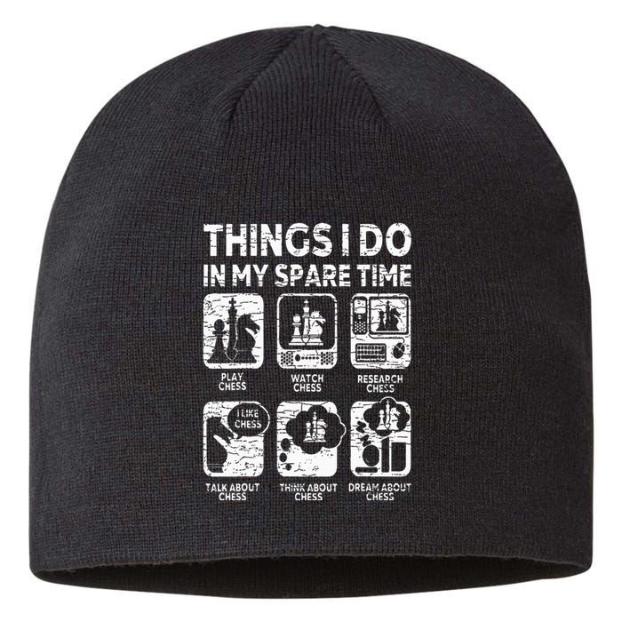 Things I Do In My Spare Time Chess Player Funny Chess Lover Sustainable Beanie