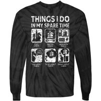 Things I Do In My Spare Time Chess Player Funny Chess Lover Tie-Dye Long Sleeve Shirt