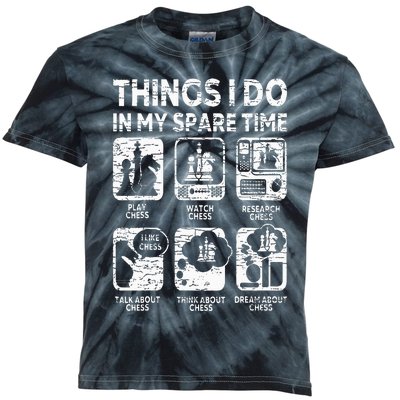 Things I Do In My Spare Time Chess Player Funny Chess Lover Kids Tie-Dye T-Shirt