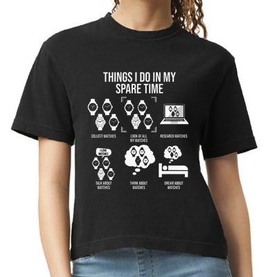 Things I Do In My Spare Time Horologist Watch Collector Comfort Colors Boxy T-Shirt