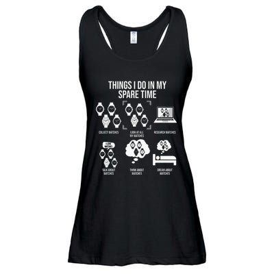 Things I Do In My Spare Time Horologist Watch Collector Ladies Essential Flowy Tank
