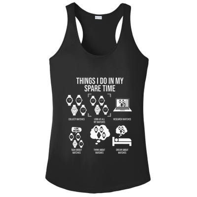 Things I Do In My Spare Time Horologist Watch Collector Ladies PosiCharge Competitor Racerback Tank