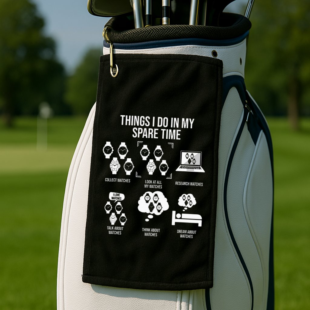 Things I Do In My Spare Time Horologist Watch Collector Golf Towel