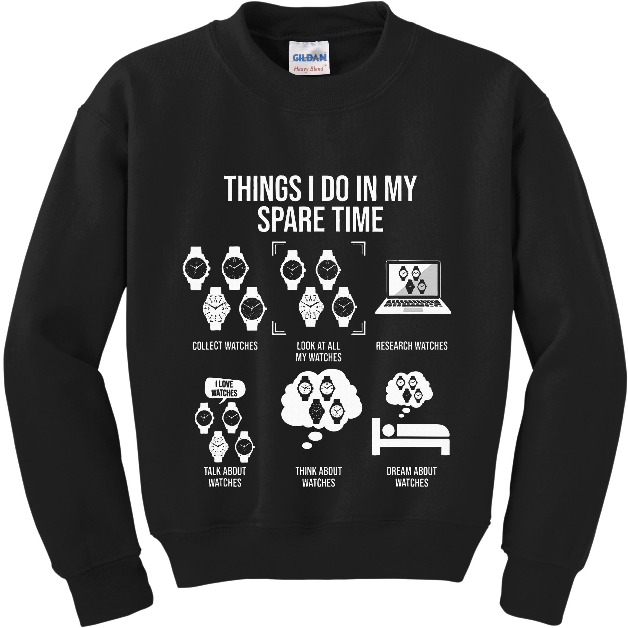 Things I Do In My Spare Time Horologist Watch Collector Kids Sweatshirt
