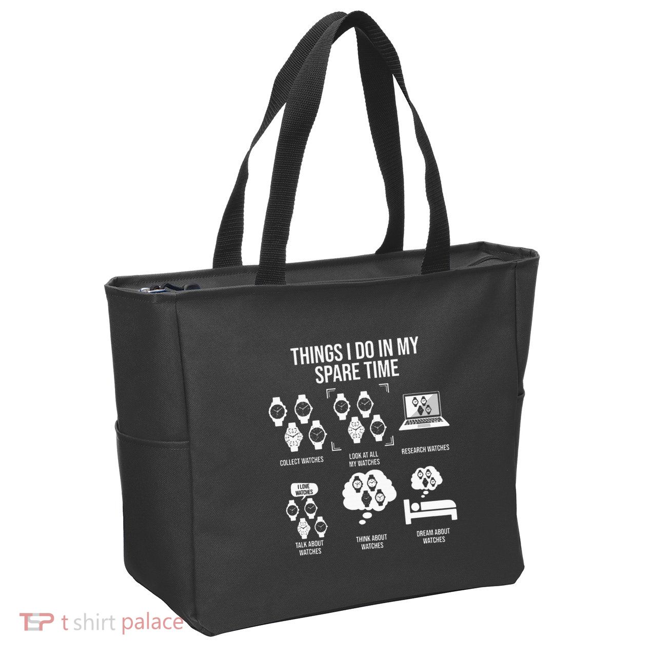 Things I Do In My Spare Time Horologist Watch Collector Zip Tote Bag